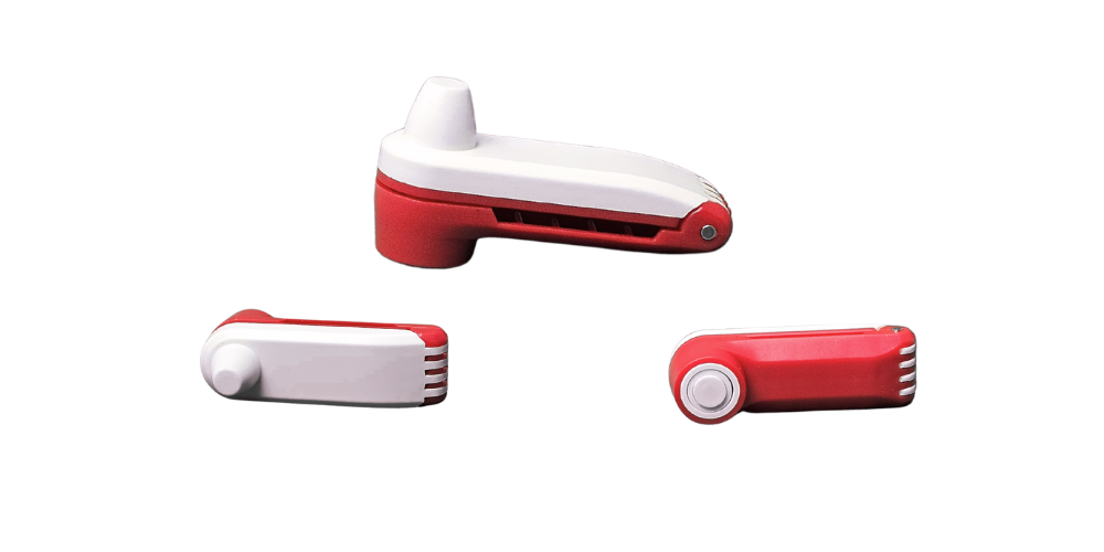 Clam tag blanco y rojo